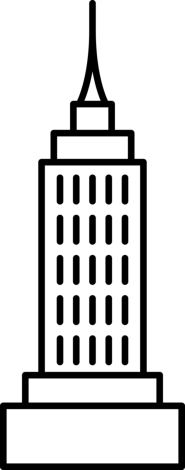 Empire State Outline Svg File, Free Vectors File
